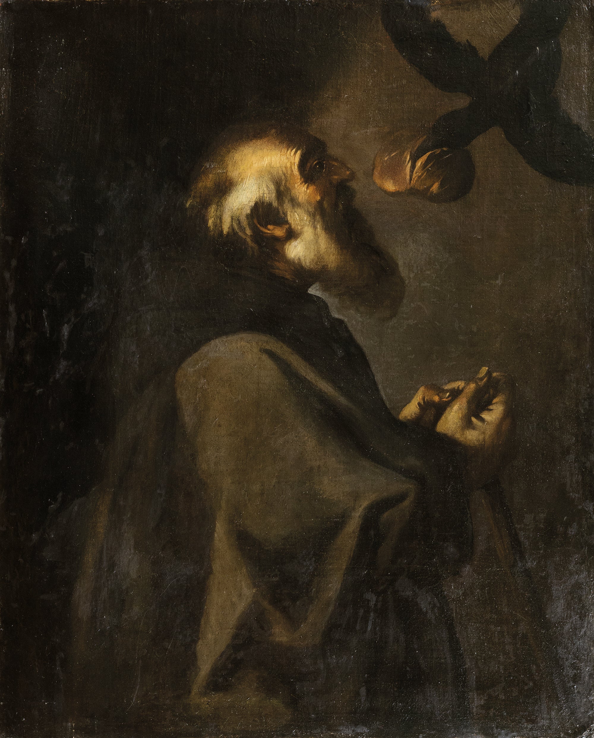 San Pablo Hermit Feed a Vrána