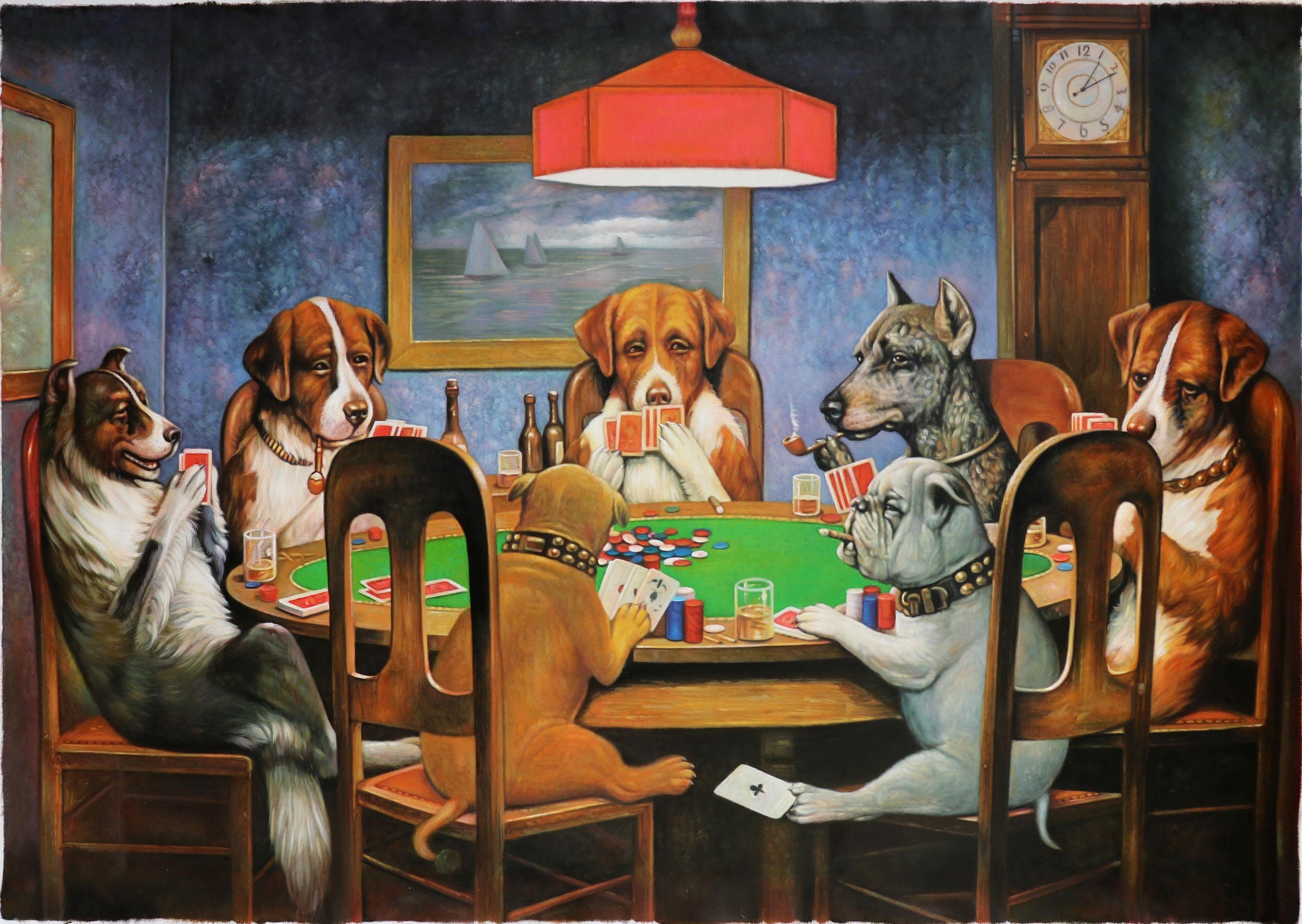 Un Amigo Necesitado - Perros Jugando Póker -