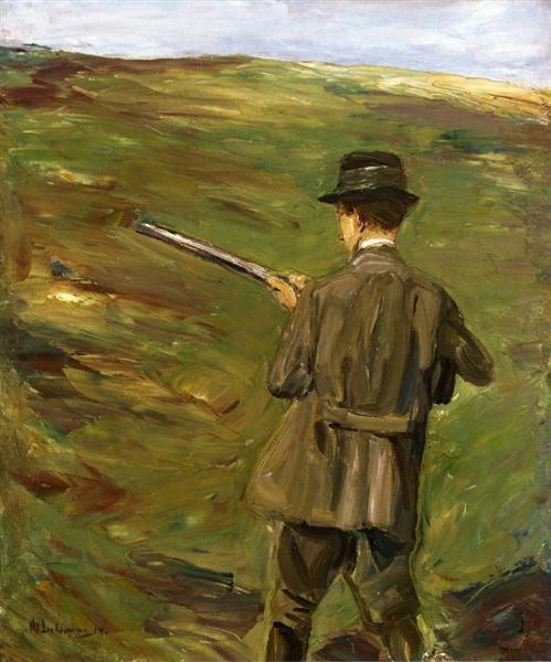 Un chasseur dans les dunes - 1914