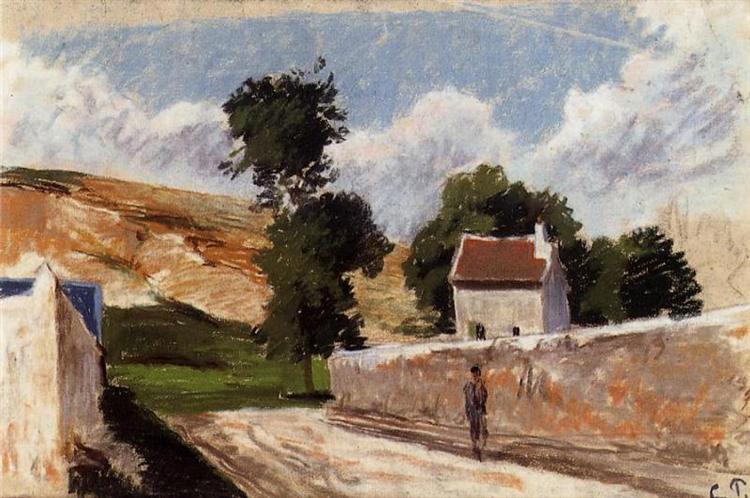 Uma rua em L'Hermitage - Pontoise - 1874