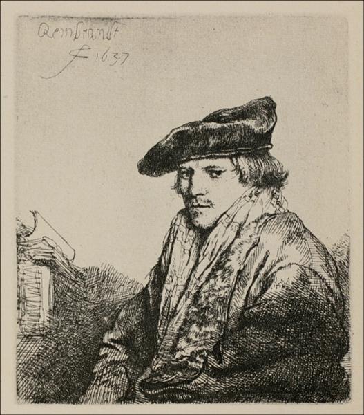 Un jeune homme assis - tourné à gauche - 1637