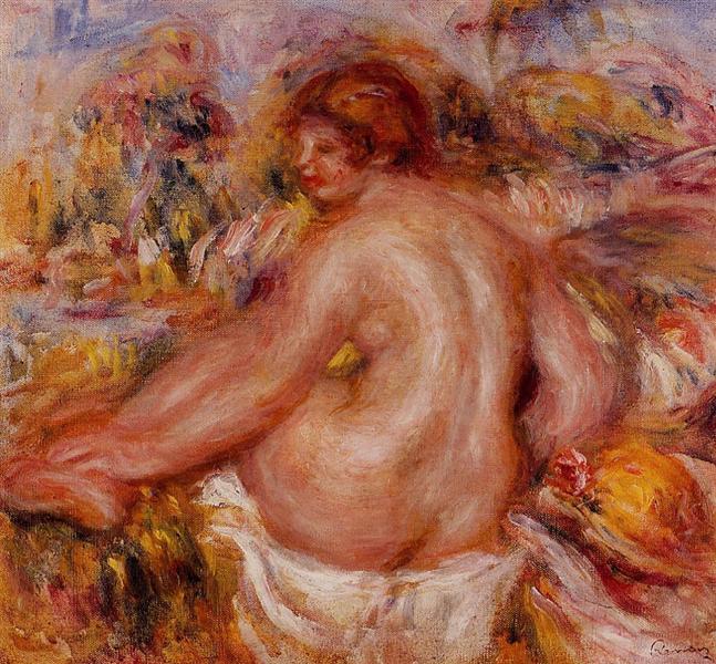 Después Del Baño Desnudo Femenino Sentado