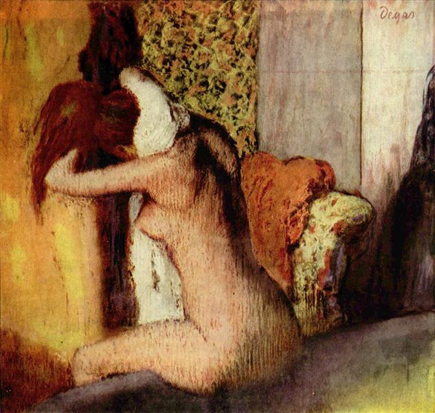 Après la salle de bain - une femme qui séchait le cou - 1895