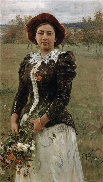 Herbstbouquet. Vera -Porträt antwortet. - 1892