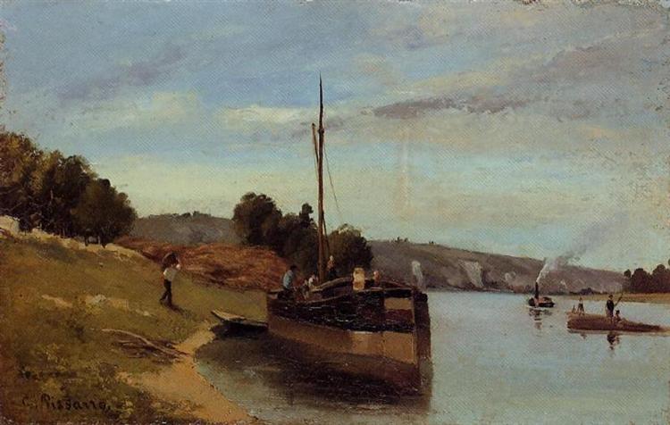 Pråmar i Le Roche Guyon - 1865