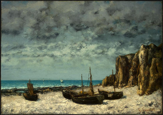 Fartyg på en strand - Etretat - 1869