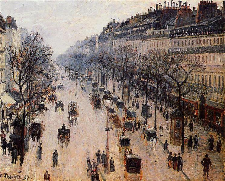 Boulevard Montmartre huomenna talvi - 1897