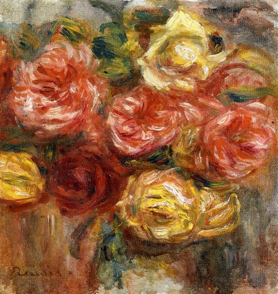Ramo De Rosas En Un Jarrón - 1900
