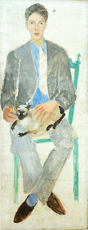 Enfant avec chat - Portrait du père Jean Bougoint - 1926