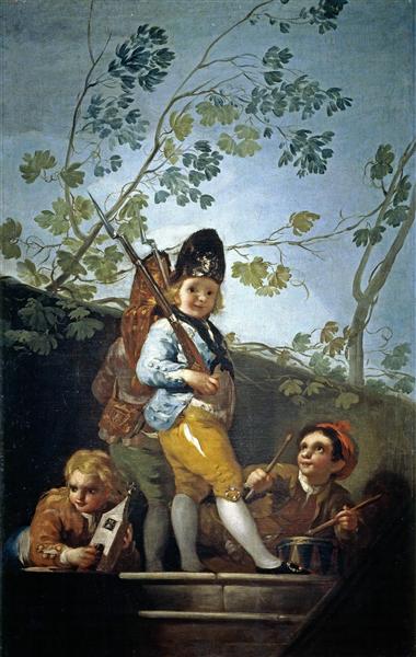 Copii care joacă soldați - 1779