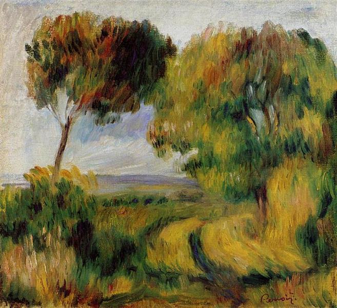 Paysage briton avec des arbres et des landes - 1892