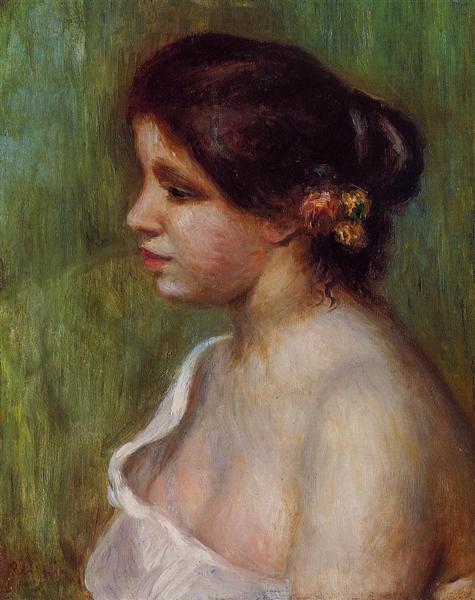 Buste de jeune femme avec oreille fleurie - 1898