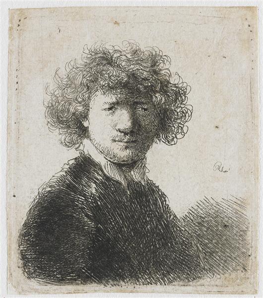 Buste d'un vieil homme avec une barbe lâche - la tête inclinée vers l'avant - l'épaule gauche sans ombre - 1630