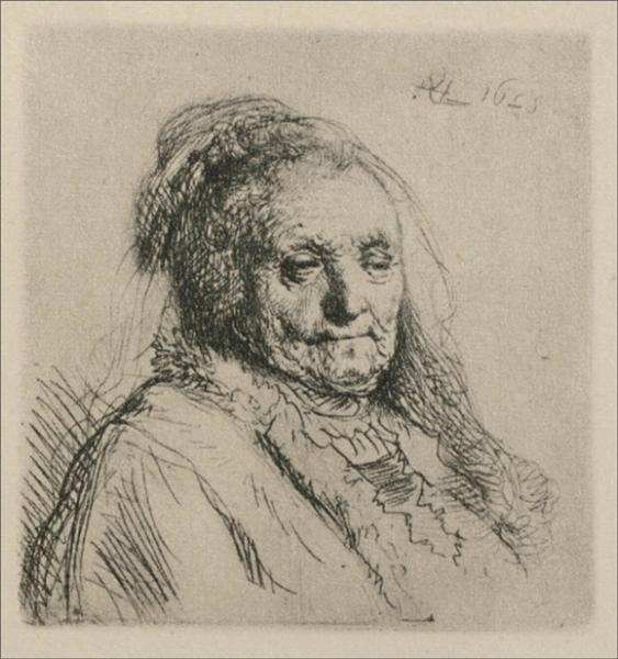 Buste de vieille femme - Mère de Rembrandt - 1628