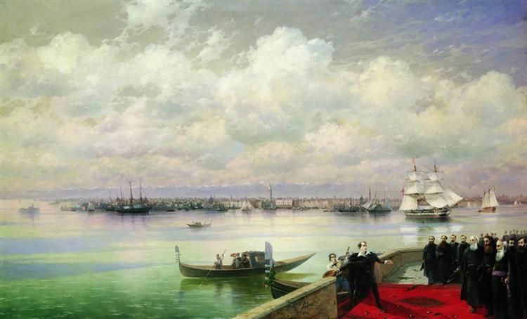 Byron besöker Mkhitaristas på ön San Lázaro i Venedig - 1899