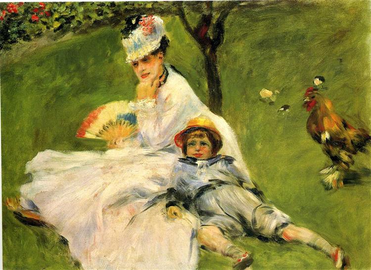 Camille Monet und sein Sohn Jean im Garten von Argenteuil - 1874