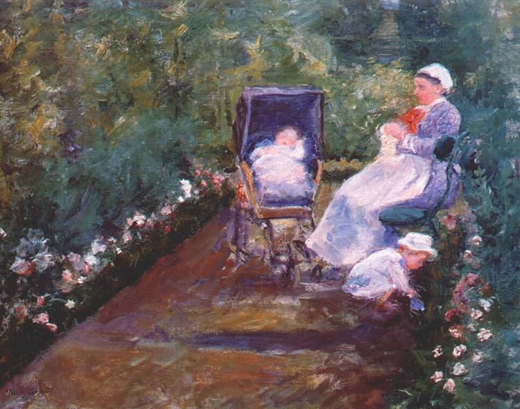 Enfants dans un jardin - 1878
