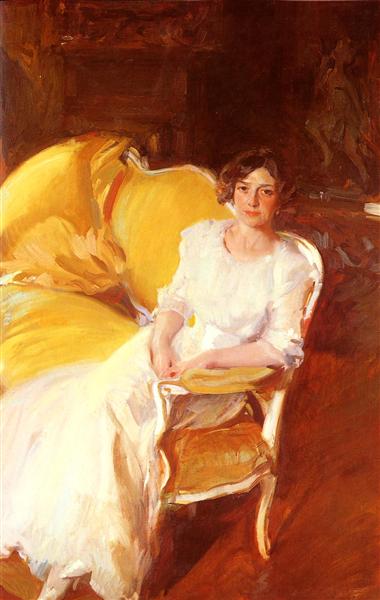 Crapche assise sur le canapé - 1910