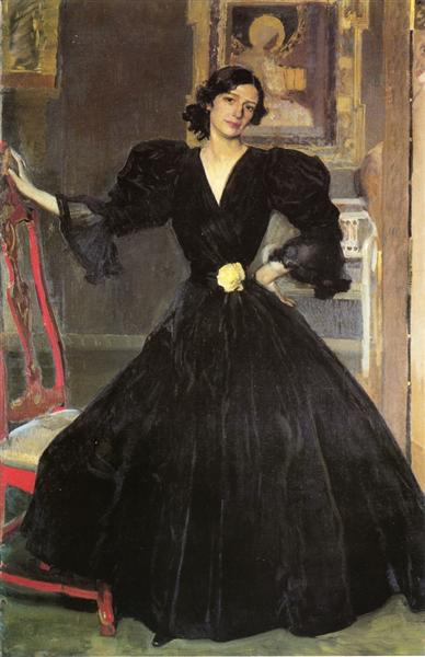 Clotilde avec une robe noire - 1906