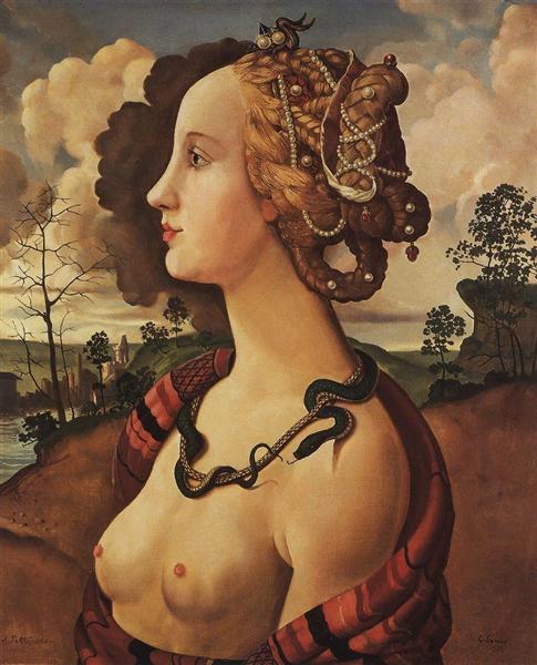 Kopia av 'Porträtt av Simonetta Vespucci' av Piero Di Cosimo - 1939
