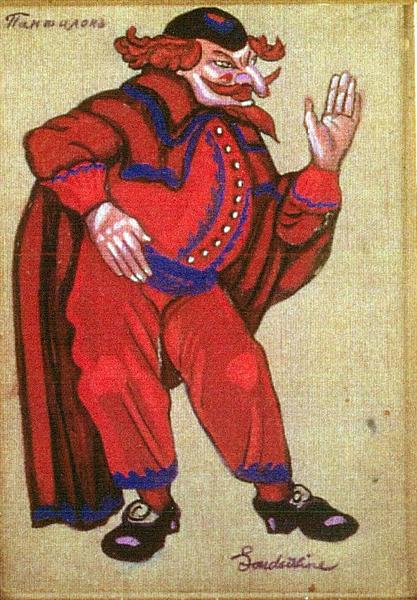 Kostýmní návrhy pro „Petrushka“ Stravinského v metropolitní opeře - kalhoty - 1925