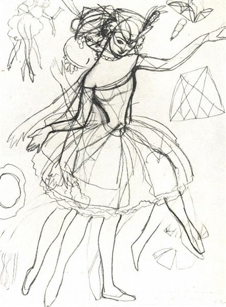 Columbine Kostümskizzen für Anna Pavlova - 1909