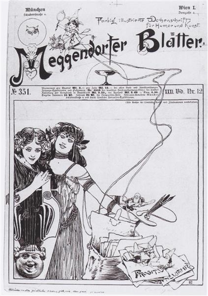 Design di copertina per foglie Meggendorfer - 1895
