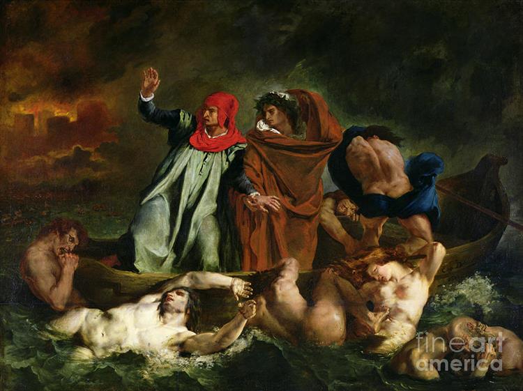 Łódź Dante (Dante i Wergil w podziemnym świecie) - 1822