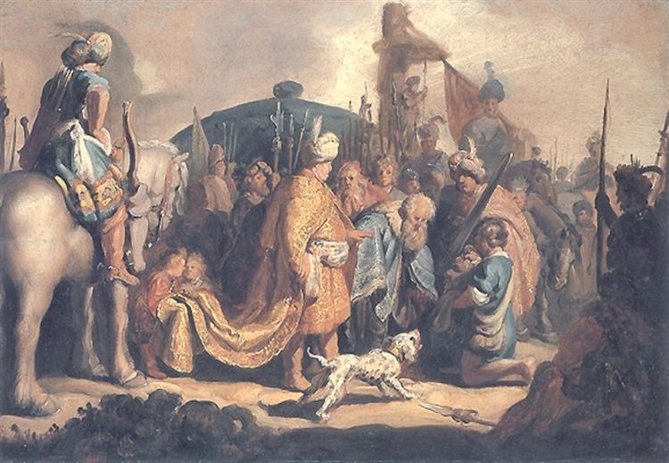 David offre la testa di Goliath a King Saul - 1627