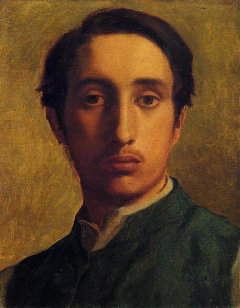 Degas con una giacca verde - 1856