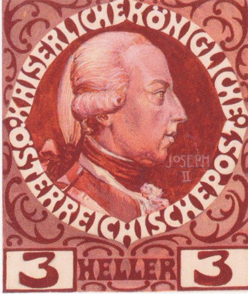 Suunnittelu vuosipäivän sinetissä Itävallan keisarin José II - 1908