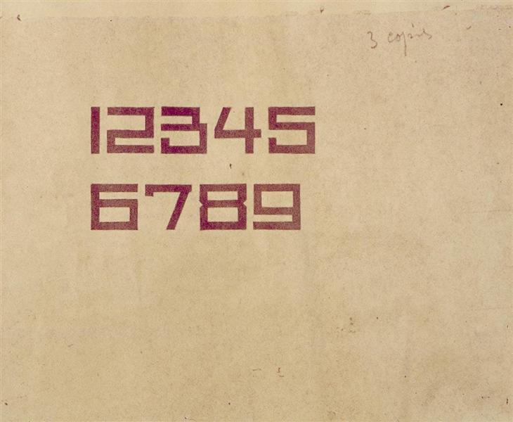 Design pro čísla od 1 do 9 - 1927