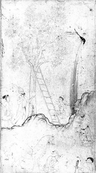 Shah Tahmasp i et hus i træet - 1530