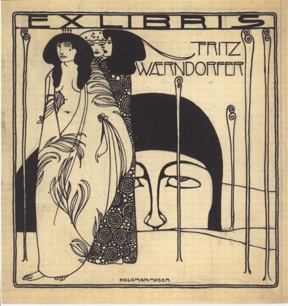 Luonnokset Fritz Waerndorfer Exlibris - 1903
