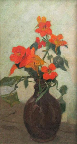 Edelweiss i brun vase