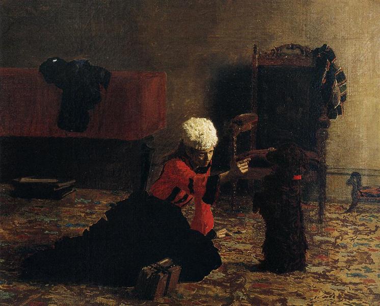 Elizabeth Crowell ile Köpek - 1874