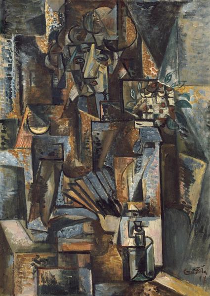 प्रशंसक के साथ महिला