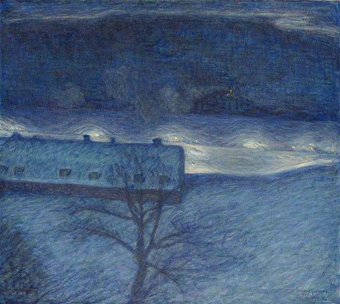 Vinternatt Över Kajen - 1901