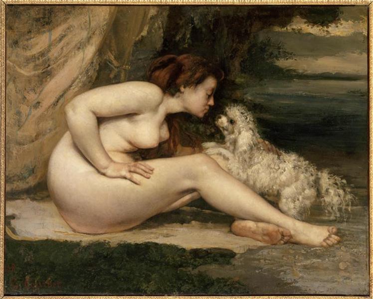Nude femminile con un cane (ritratto Renaude di leootine)