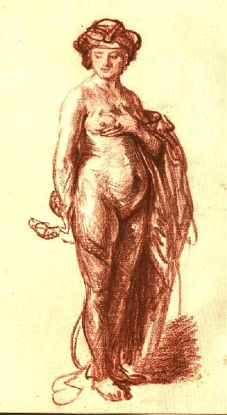 Kvindelig nøgen med Snake (Cleopatra) - 1637