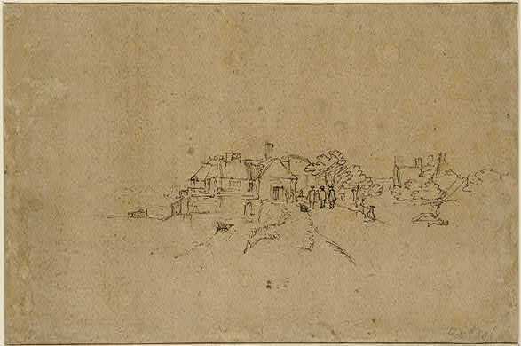 Figures at Anthoniesdijk entering Houtewael - 1650