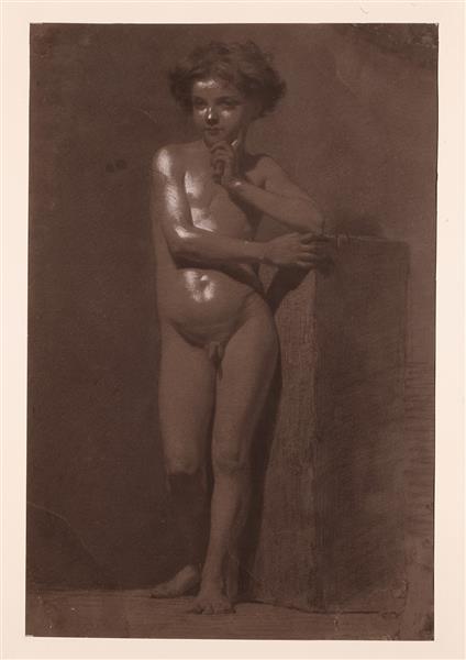 Pensando En Un Niño Desnudo - 1860
