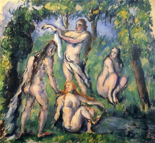 Vier zwemmers - 1880