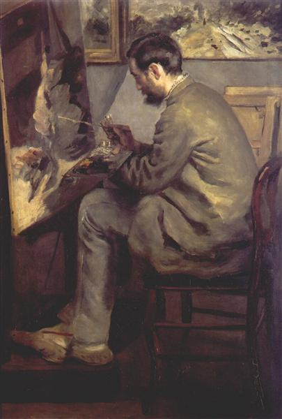 Frederic Bazille Målar Hägern (Frederic Bazille Vid Sin Staffli) - 1867