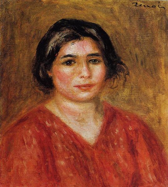 Gabrielle con una camicetta rossa - 1913