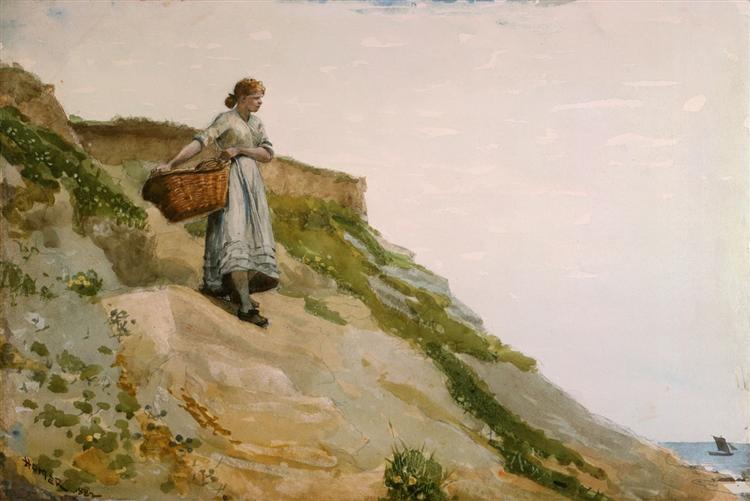Meisje dat een mand laadt - 1882