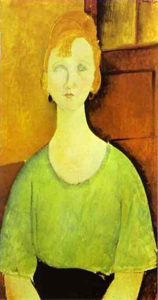 Mädchen mit grüner Bluse - 1917