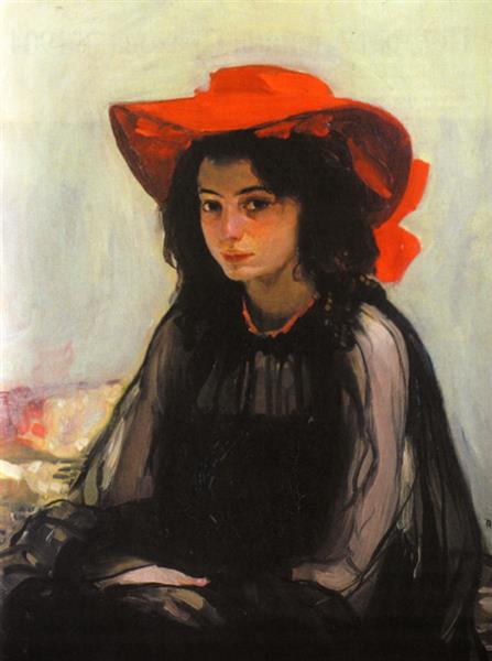 Garota com um chapéu vermelho - 1903