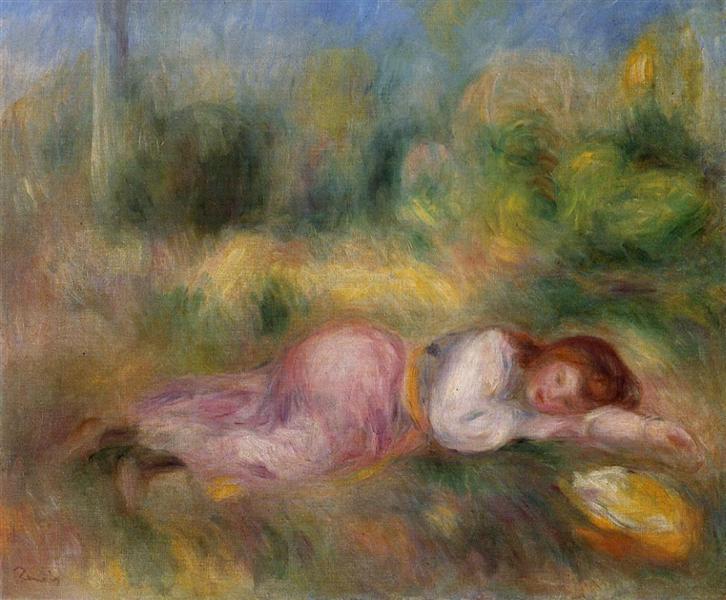 Little Girl Lying on the Grass - 1890