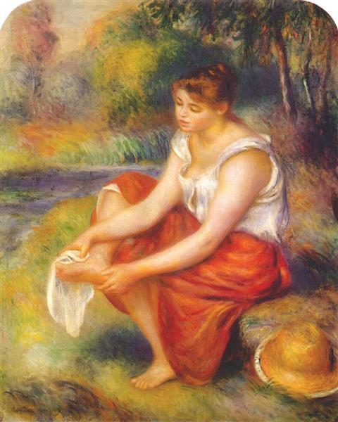 Dívka suší nohy - 1890